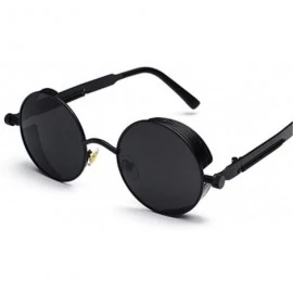 Round Round Steampunk Sunglasses Men Women Luxury Eyewear Mirror Punk Sun Glasses Vintage Female Male Eyeglasses Punk - C918W...