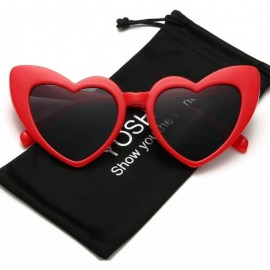 Sport Clout Goggle Heart Sunglasses Vintage Cat Eye Mod Style Retro Kurt Cobain Glasses - Red Grey - CX18UMNLDA8 $11.29