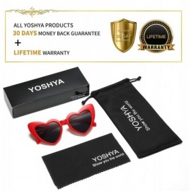 Sport Clout Goggle Heart Sunglasses Vintage Cat Eye Mod Style Retro Kurt Cobain Glasses - Red Grey - CX18UMNLDA8 $11.29