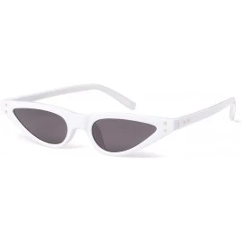 Goggle Vintage Retro Cat Eye Sunglasses for Women Small Designer Shade UV400 Glasses - White - CM18DCYI20Z $8.45
