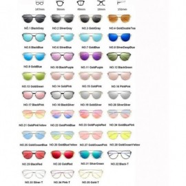 Cat Eye 2020 Cat Eye Sunglasses Women Vintage Metal Reflective Glasses for Women Mirror Retro (Color GoldBlueYellow) - C3199E...