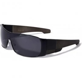 Shield Polarized Texture Checkers Temple Curved One Piece Shield Lens Sunglasses - Black - C7190UWRI37 $16.10