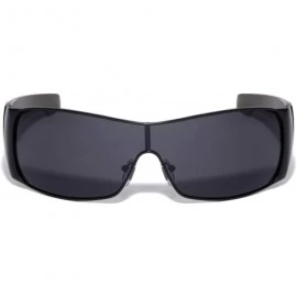 Shield Polarized Texture Checkers Temple Curved One Piece Shield Lens Sunglasses - Black - C7190UWRI37 $16.10
