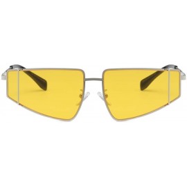 Aviator Fashion Men Women Irregular Shape Sunglasses Glasses Vintage Retro Style Luxury Accessory (Yellow) - Yellow - CC195N2...