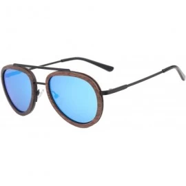 Round Wood Sunglasses for Women Men Polarized UV Protection Womens Retro Vintage Sunglasses Shades - C818SERRDN3 $26.82