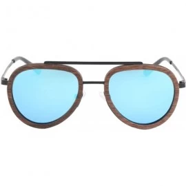 Round Wood Sunglasses for Women Men Polarized UV Protection Womens Retro Vintage Sunglasses Shades - C818SERRDN3 $26.82