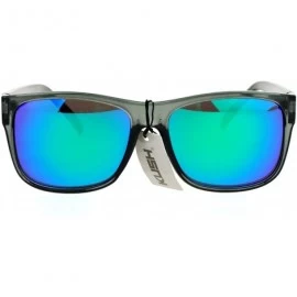Square KUSH Unisex Sunglasses Slate Gray Square Frame Mirror Lens UV 400 - Gray (Teal Mirror) - CX186SXYQAH $10.28