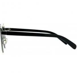 Oversized Heart Shape Sunglasses Metal Frame Lolita Fashion Shades UV 400 - Silver (Silver Mirror) - CR18EIG8Z8W $21.19