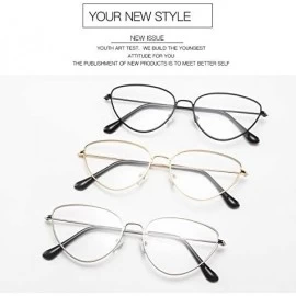 Cat Eye Cat eye Retro Metal Glasses Frame Women's Decorative Eyeglasses Unisex-adult Eyewear - C3 - CQ18WKEW2DN $12.13