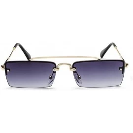 Rectangular Retro Square Polarized Sunglasses UV Protection HD Lenses Lightweight Metal Frame Glasses for Women - C7 - CO18KR...