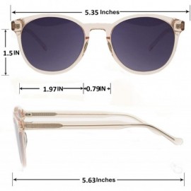 Sport Vintage Round Sunglasses Women Small Face Scratch Resistant Clear Frame Pink Beach Shades - Transparent Pink - CV196XS7...