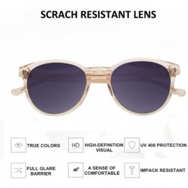 Sport Vintage Round Sunglasses Women Small Face Scratch Resistant Clear Frame Pink Beach Shades - Transparent Pink - CV196XS7...