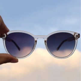 Sport Vintage Round Sunglasses Women Small Face Scratch Resistant Clear Frame Pink Beach Shades - Transparent Pink - CV196XS7...