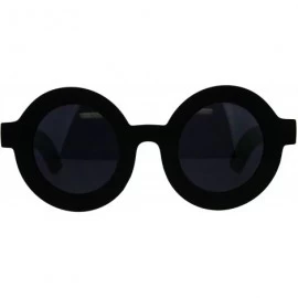 Round Thick Round Sunglasses Womens Beveled Matted Frame Black UV 400 - C018HE6IKKU $19.79