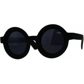 Round Thick Round Sunglasses Womens Beveled Matted Frame Black UV 400 - C018HE6IKKU $8.18