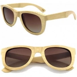 Round Vintage Bamboo Glasses- Polarized Color Sunglasses for Women/Men Popular Serice (Color Brown) - Brown - C81997KL24U $77.56