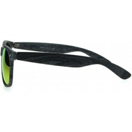Rectangular Color Mirror Wood Grain Classic Hipster Plastic Horned Rim Sunglasses - Grey Orange - CL1853QT5W3 $8.35