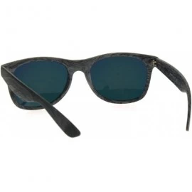 Rectangular Color Mirror Wood Grain Classic Hipster Plastic Horned Rim Sunglasses - Grey Orange - CL1853QT5W3 $8.35