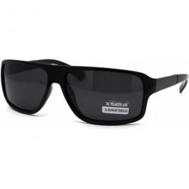 Square Mens Aluminum Arm Flat Top Plastic Mobster Racer Sunglasses - All Black - CW196IQU3IN $26.50