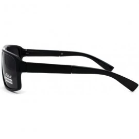 Square Mens Aluminum Arm Flat Top Plastic Mobster Racer Sunglasses - All Black - CW196IQU3IN $13.25