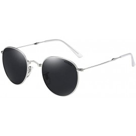 Round Polarized Sunglasses Folding Browline Chaofanjiancai - Black02 - C718WEKAQ90 $15.96