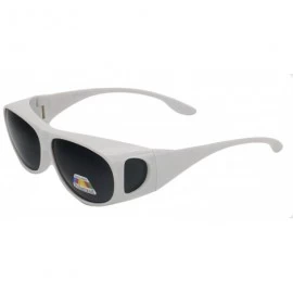 Wrap Unisex Wear Over Prescription Glasses Fitover Sunglasses Polarized Lens UV400 - White/Black - CN12N8OTRI2 $11.63