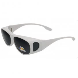 Wrap Unisex Wear Over Prescription Glasses Fitover Sunglasses Polarized Lens UV400 - White/Black - CN12N8OTRI2 $22.09