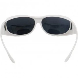 Wrap Unisex Wear Over Prescription Glasses Fitover Sunglasses Polarized Lens UV400 - White/Black - CN12N8OTRI2 $11.63