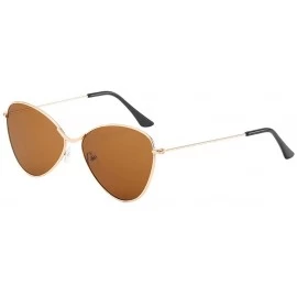 Wrap Sunglasses For Men Women Classic Half Frame Polarized Metal Mirror Semi-Rimless Eye Glasses - Gold - CO18S6II032 $8.14
