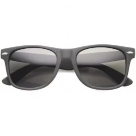 Wayfarer Iconic Rubber Coated Wide Temples Square Lens Horn Rimmed Sunglasses 54mm - Black / Smoke - C0126OMV8AJ $8.31