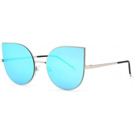 Cat Eye Womens Designer Rhinestones Sunglasses (100% UVA/UVB) - 86001_c6_gold Blue - C811JXADCD1 $24.74