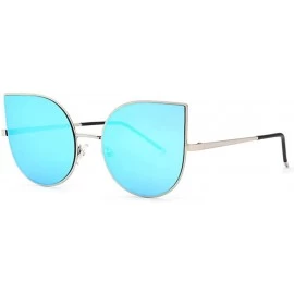 Cat Eye Womens Designer Rhinestones Sunglasses (100% UVA/UVB) - 86001_c6_gold Blue - C811JXADCD1 $20.89