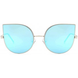 Cat Eye Womens Designer Rhinestones Sunglasses (100% UVA/UVB) - 86001_c6_gold Blue - C811JXADCD1 $10.45
