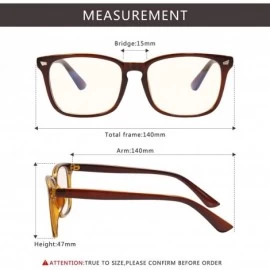 Square Plain Glasses Frame for Women Men non prescription Plastic full Frame Clear Lens - Brown - CG18QH95OWN $9.26