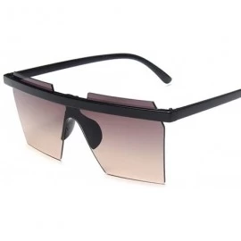 Rimless Oversize Square Sunglasses Women Fashion Flat Top Gradient Sun glasses Men Rimless Large Frame UV400 - C1 - C4198U7QA...