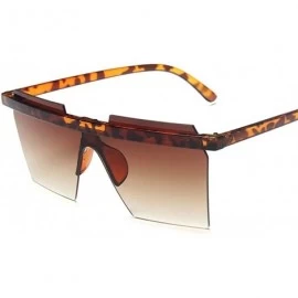 Rimless Oversize Square Sunglasses Women Fashion Flat Top Gradient Sun glasses Men Rimless Large Frame UV400 - C1 - C4198U7QA...