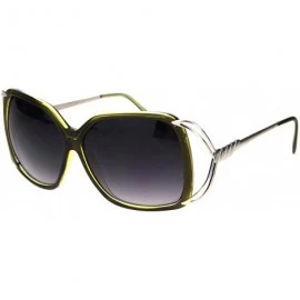 Butterfly Womens Butterfly Plastic Designer Metal Ribbon Arm Sunglasses - Green Smoke - CE18LNON6HN $6.99