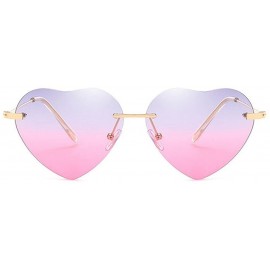 Aviator Retro Men Women Sunglasses Metal Heart Lovely Aviator Style Glasses Eyewear - Purple Pink - CR18D6EXX0X $18.52