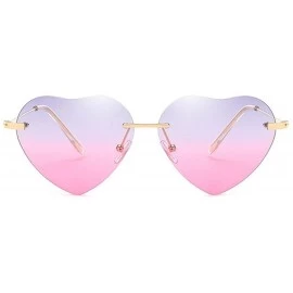 Aviator Retro Men Women Sunglasses Metal Heart Lovely Aviator Style Glasses Eyewear - Purple Pink - CR18D6EXX0X $18.52