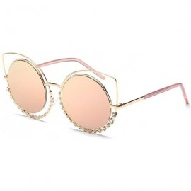 Oversized Crystal Accent Double Rim Cat-eye Sunglasses - CB18RQ6SAKD $45.05