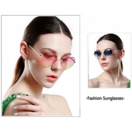 Goggle Heart Sunglasses Thin Metal Frame Hippie Lovely Aviator Style Eyewear - Gold Frame/Muticolored - C618DYNN5MK $22.33