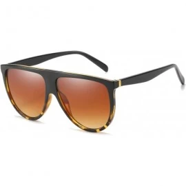Square Square Oversized Sunglasses for Women Men Flat Top Fashion Sunnies - 02 Black Leopard+tortoise(2pack) - CI18HTWNT2T $1...
