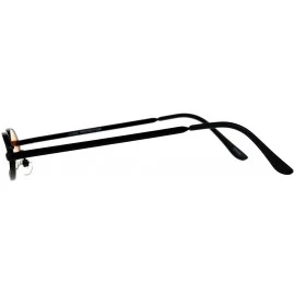 Oval Super Skinny Sunglasses Womens Oval Flat Metal Frame Color Lens UV400 - Black (Orange) - C618GL8WLGK $20.17