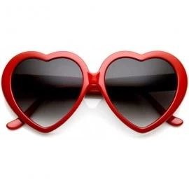 Wayfarer Large Oversized Womens Heart Shaped Sunglasses Cute Love Fashion Eyewear - Red - CV116O3DU01 $18.42