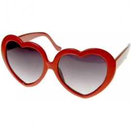 Wayfarer Large Oversized Womens Heart Shaped Sunglasses Cute Love Fashion Eyewear - Red - CV116O3DU01 $12.12