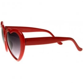Wayfarer Large Oversized Womens Heart Shaped Sunglasses Cute Love Fashion Eyewear - Red - CV116O3DU01 $12.12