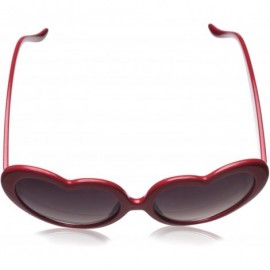 Wayfarer Large Oversized Womens Heart Shaped Sunglasses Cute Love Fashion Eyewear - Red - CV116O3DU01 $12.12