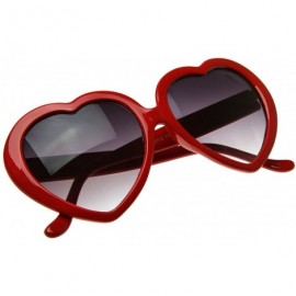 Wayfarer Large Oversized Womens Heart Shaped Sunglasses Cute Love Fashion Eyewear - Red - CV116O3DU01 $12.12