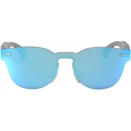 Oval One Piece Style Women's Mirror Sunglasses PC Frame UV400 Protection Summer Glasses-SG71002 - C2- Sky Blue - CU18DUHO2NK ...
