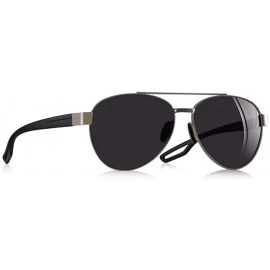 Aviator Men Vintage Metal Polarized Sunglasses Classic Brand Pilot Sun Glasses C1Black - C4gun - CX18XQYSCQ4 $31.57